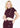 T-SHIRT IN PUNTO MILANO CON BOTTONI ASIMMETRICI RED WINE