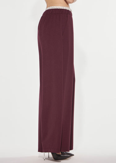 "ACADEMY" WIDE LONG TROUSERS RED WINE