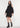 ABITO CORTO IN MAGLIA CON FRANGE BLACK