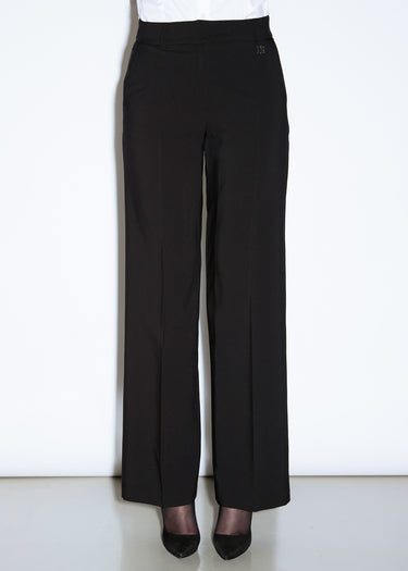 PANTALONE LUNGO A PALAZZO IN TESSUTO B-STRETCH BLACK