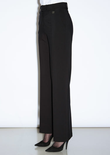 PANTALONE LUNGO A PALAZZO IN TESSUTO B-STRETCH BLACK