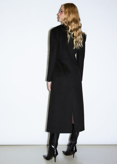 CAPPOTTO LUNGO HOURGLASS IN MISTO LANA BLACK