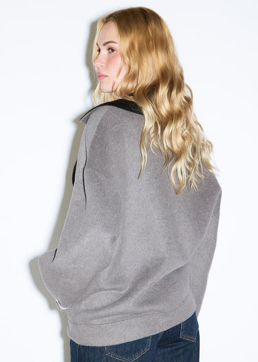 CABAN DOUBLE-FACE IN MISTO LANA GREY-BLACK