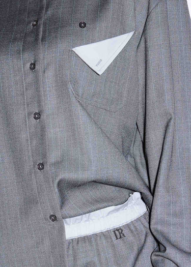 SHORT GESSATO CON COULISSE DARK GREY&ICE