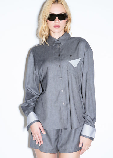 CAMICIA GESSATA CON TASCHINO GREY&ICE