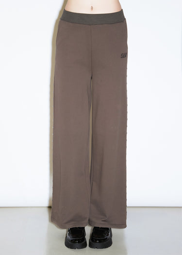 PANTALONE LUNGO IN FELPA CON BORCHIE ARMY GREY