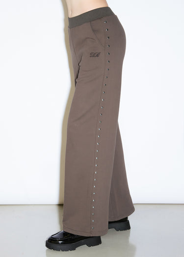 PANTALONE LUNGO IN FELPA CON BORCHIE ARMY GREY