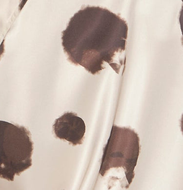CAMICIA STAMPA INK IN RASO CON FOULARD VANILLA & ESPRESSO