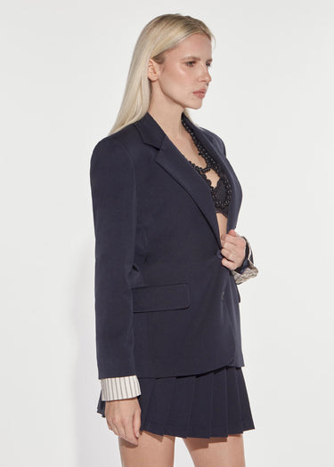 ACADEMY DARK SAPPHIRE SINGLE-BREASTED BLAZER
