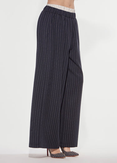 PANTALONE WIDE LUNGO GESSATO "ACADEMY" DARK SAPPHIRE