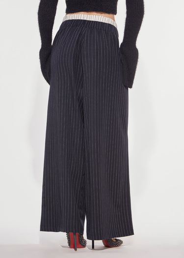 PANTALONE WIDE LUNGO GESSATO "ACADEMY" DARK SAPPHIRE