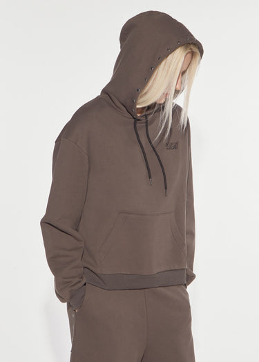 FELPA ECLECTIC IN COTONE CON BORCHIE ARMY GREY