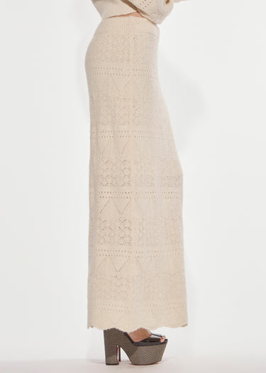GONNA LUNGA IN MAGLIA PUNTO PIZZO ANGORA