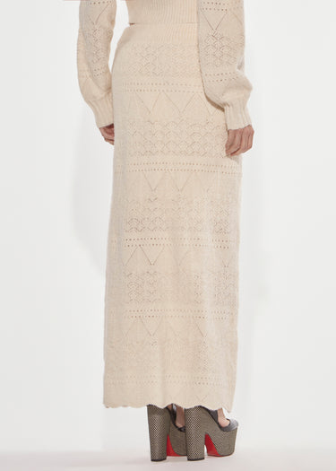 GONNA LUNGA IN MAGLIA PUNTO PIZZO ANGORA