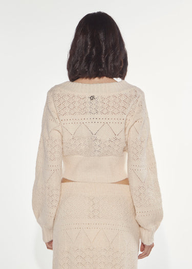 CARDIGAN IN MAGLIA PUNTO PIZZO ANGORA