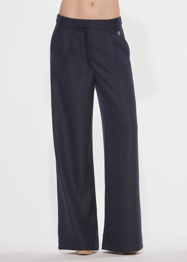 PANTALONE LUNGO IN TESSUTO SPINATO DARK SAPPHIRE