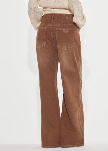 JEANS OVER CON STRASS BROWN SUGAR