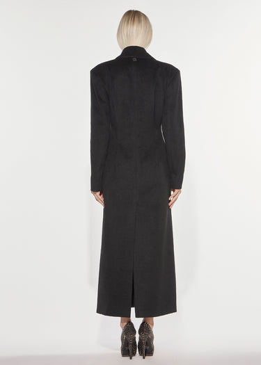 HOURGLASS LONG COAT IN WOOL BLEND BLACK