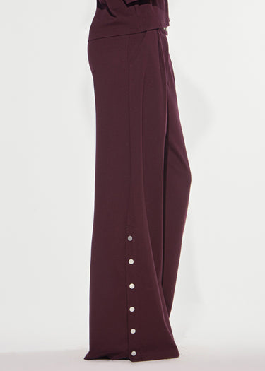 PANTALONE LUNGO IN PUNTO MILANO CON BOTTONI RED WINE