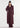 RED WINE HOURGLASS WOOL BLEND LONG COAT