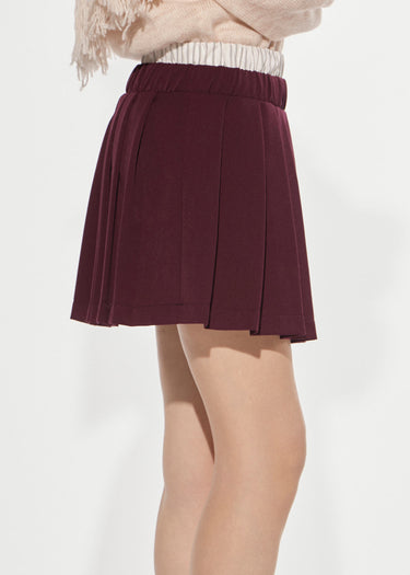 MINIGONNA ACADEMY GESSATA A PIEGHE RED WINE