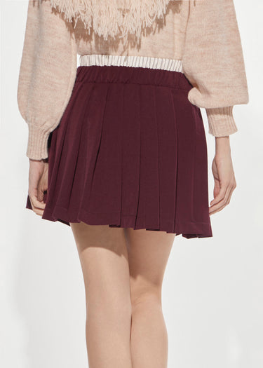 MINIGONNA ACADEMY GESSATA A PIEGHE RED WINE