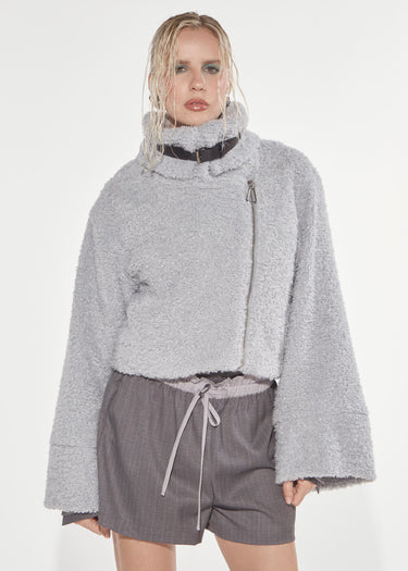 GIACCA CROPPED TEDDY ICE BLUE