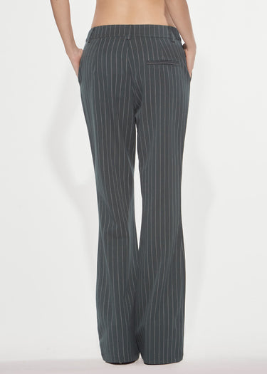 PANTALONE LUNGO FLARE GESSATO DEEP GREEN