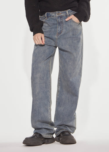 JEANS LUNGO BOY FIT WASHED LIGHT BLUE