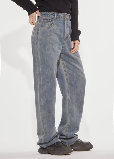 JEANS LUNGO BOY FIT WASHED LIGHT BLUE