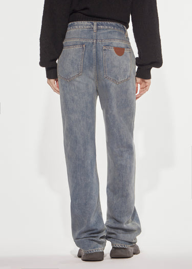 JEANS LUNGO BOY FIT WASHED LIGHT BLUE