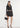 BLAZER CROPPED IN DUCHESSE BLACK