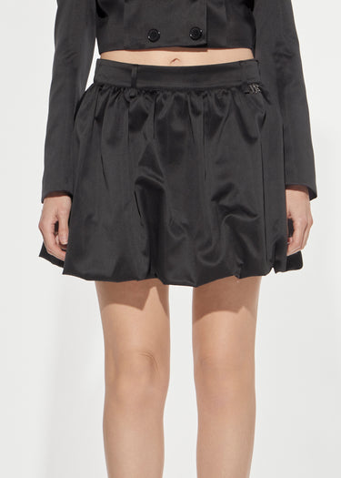MINIGONNA A PALLONCINO IN DUCHESSE BLACK