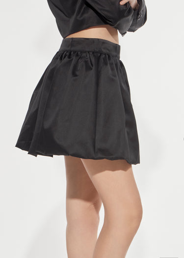 MINIGONNA A PALLONCINO IN DUCHESSE BLACK