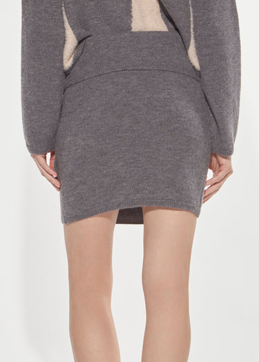 MINIGONNA IN MAGLIA CON LOGO JACQUARD MINT-GREY