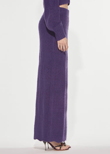 GONNA LUNGA IN MAGLIA PUNTO PIZZO PURPLE