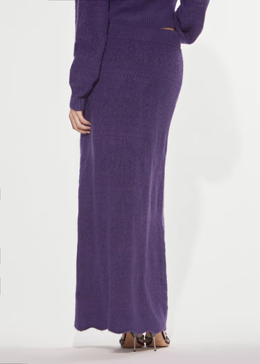 GONNA LUNGA IN MAGLIA PUNTO PIZZO PURPLE