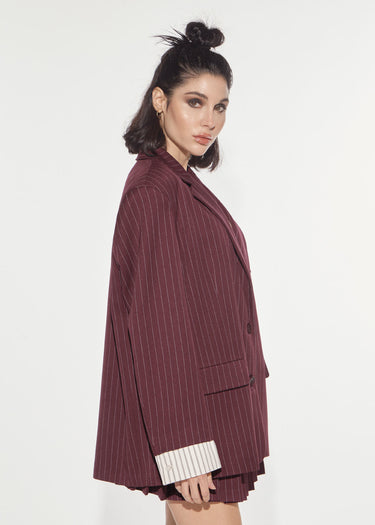 BLAZER OVER ACADEMY STRIPED RED WINE