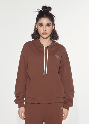 FELPA ECLECTIC IN COTONE CON BORCHIE DOWNTOWN BROWN