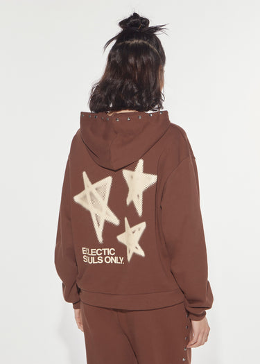 FELPA ECLECTIC IN COTONE CON BORCHIE DOWNTOWN BROWN