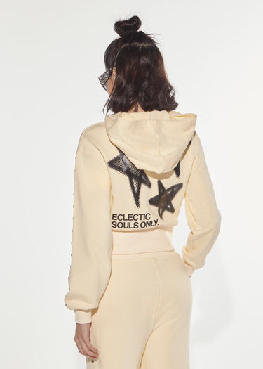 FELPA ECLECTIC IN COTONE CON BORCHIE E ZIP BUTTER YELLLOW