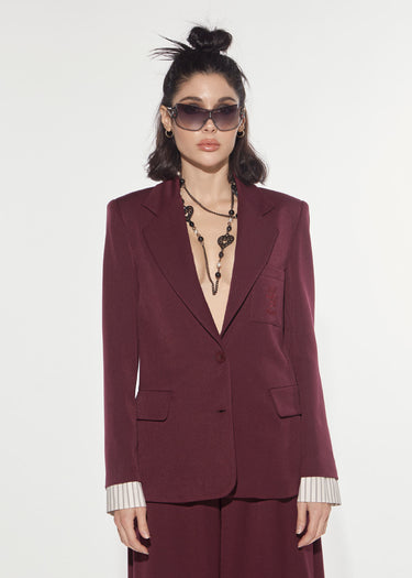 SINGLE-BREASTED ACADEMY BLAZER RED WINE