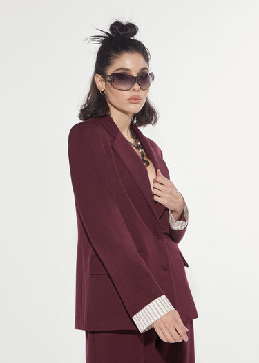 SINGLE-BREASTED ACADEMY BLAZER RED WINE