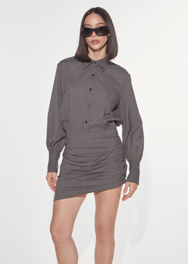 ABITO CORTO CON DRAPPEGGIO GREY