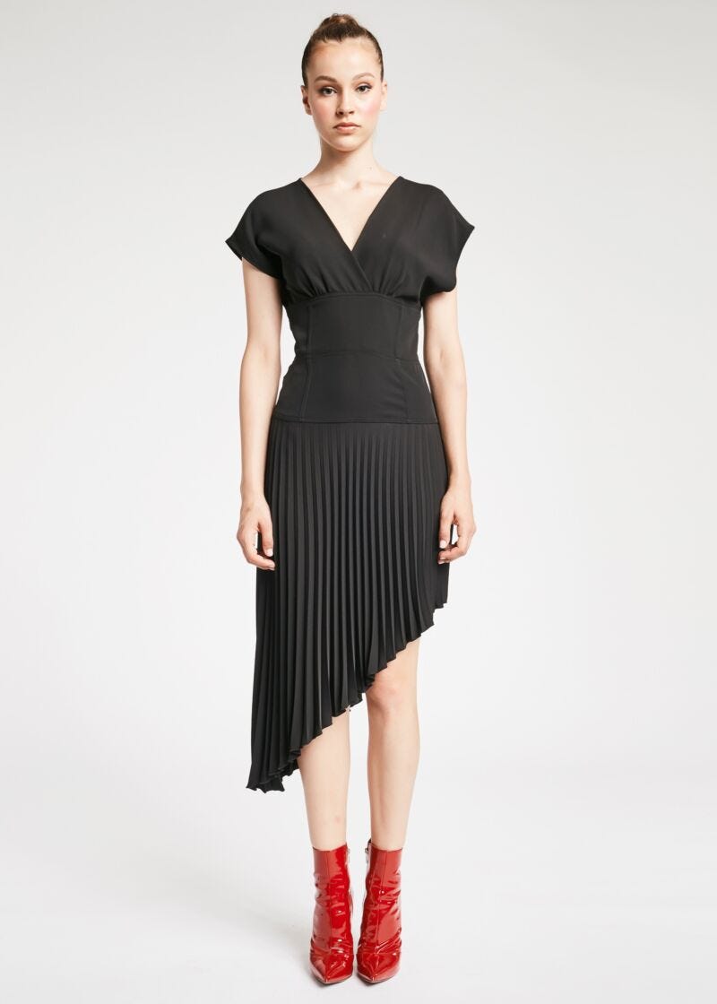 Dress with pleated skirt