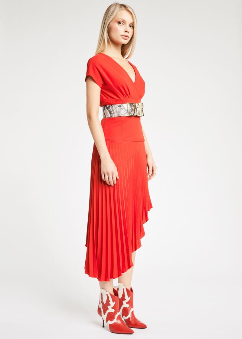 Dress with pleated skirt