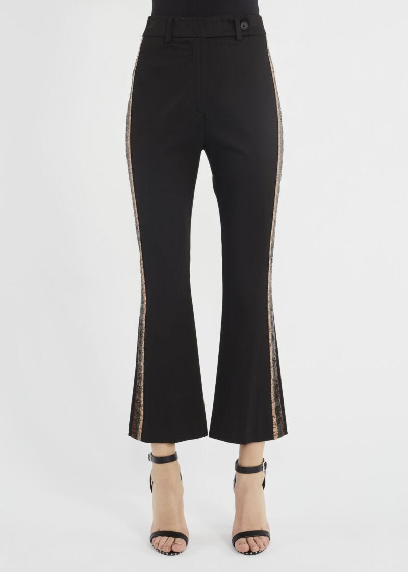 Trousers with sequin embellishment