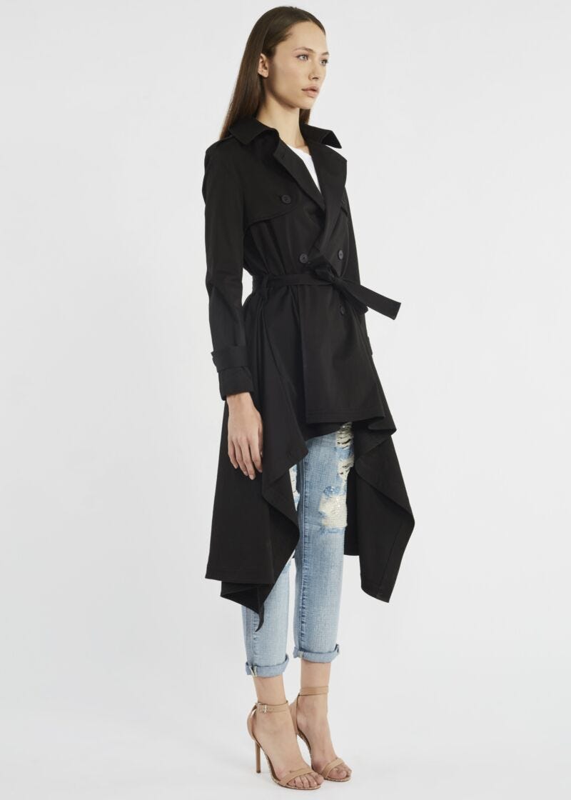 Stretch cotton trench coat 