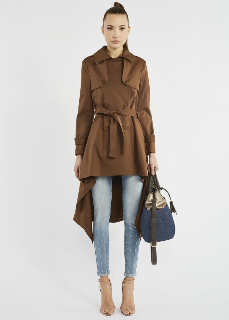 Stretch cotton trench coat 