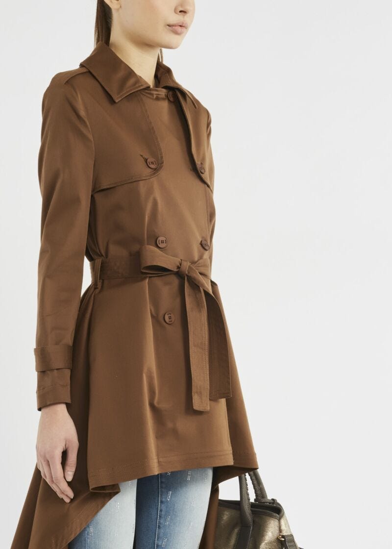 Stretch cotton trench coat 